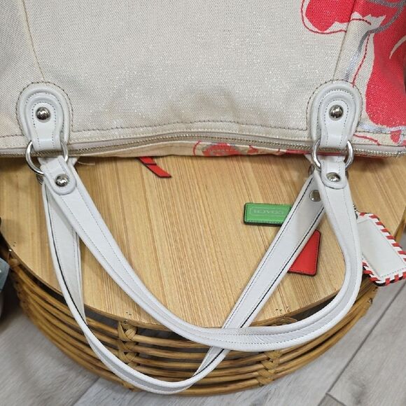 Coach Poppy Placed Flower Glam Tote Multi Color with Wallet - Picture 14 of 16